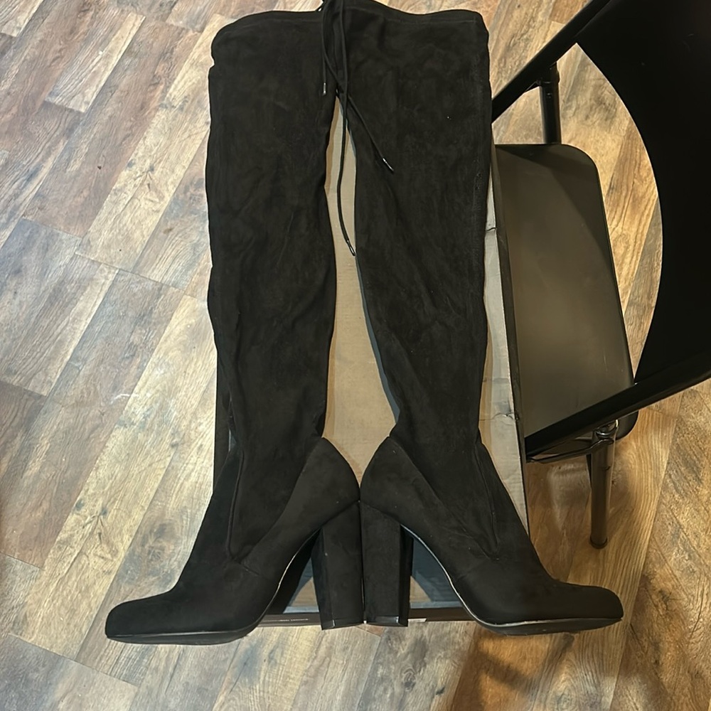 Black Thigh High Boots